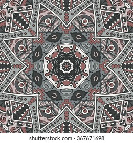 Abstract geometric mosaic vintage ethnic seamless pattern ornamental 