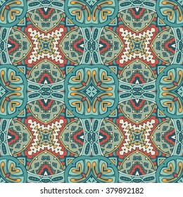 Abstract geometric mosaic vintage ethnic seamless pattern ornamental 