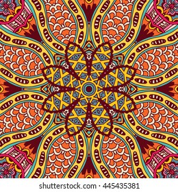 Abstract geometric mosaic vintage ethnic seamless pattern ornamental