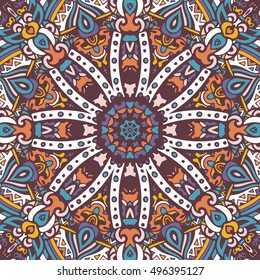 Abstract geometric mosaic vintage ethnic seamless pattern ornamental