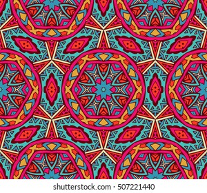 Abstract geometric mosaic vintage ethnic seamless pattern ornamental
