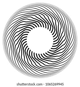 Abstract geometric motif, concentric radial element on white