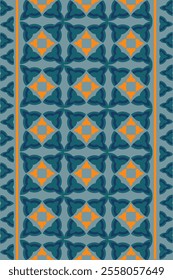 Abstract geometric motif seamless pattern. simple style. variety shades of blue background. 