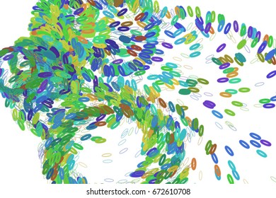 Abstract geometric motion, particle or random pattern, colorful & artistic for graphic design, catalog, textile or texture printing & background. Vector illustration graphic.