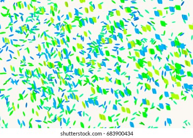 Abstract geometric motion, particle or random pattern, colorful & artistic for graphic design, catalog, textile or texture printing & background. Vector illustration graphic.