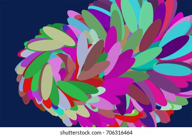 Abstract geometric motion, particle or random pattern, colorful & artistic for graphic design, catalog, textile or texture printing & background. Vector illustration graphic.