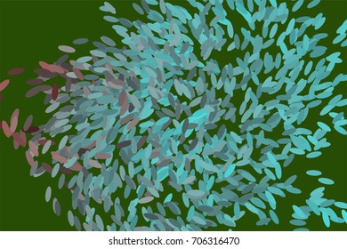 Abstract geometric motion, particle or random pattern, colorful & artistic for graphic design, catalog, textile or texture printing & background. Vector illustration graphic.