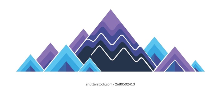 Abstract Geometric Mountain Range – Modern Vector Landscape Illustration.