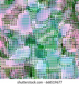 Abstract geometric multicolor checkered background. Mosaic tiles of  geometric pattern. Stylish check-art design template for cover, print, banner, card, label. Vector mosaic frame background.