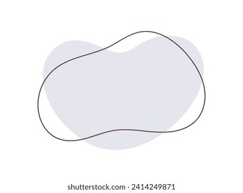 Abstract geometric natural shape, blob and organic line. Circled fluid background design. Creative smooth liquid element for logo in minimalist style. Flat vector illustration isolated on white
