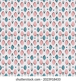 Abstract geometric, natural shapes in minimal ethnic style. 
Modern seamless pattern with elegant elements for minimalist art print, textile, boho wallpaper decor. Vector illustration in pastel colors