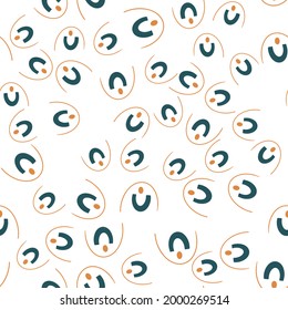 Abstract geometric, natural shapes in a minimalistic Scandinavian style. Modern seamless pattern with elements of flowers, arches for minimalist art print, textiles, boho wallpaper decor. Vector illus
