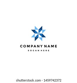 Abstract geometric navigation logo template