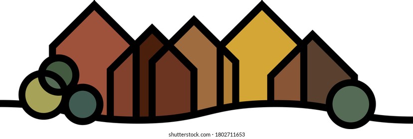 Abstract Geometric Neighborhood with Brown Homes