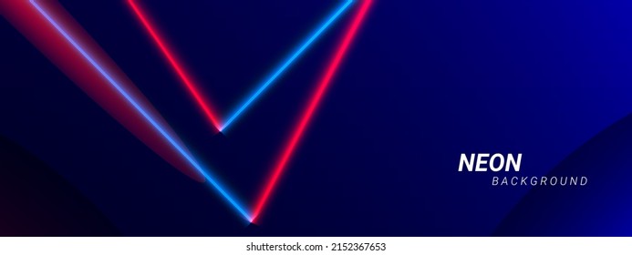 Abstract geometric neon light graphic design template 