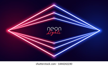 abstract geometric neon lights background