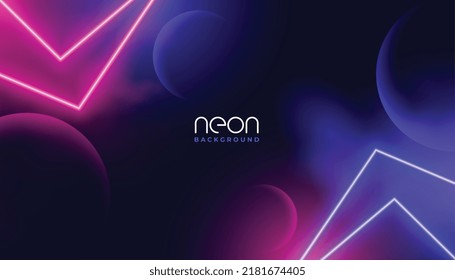 abstract geometric neon lights line 3d background