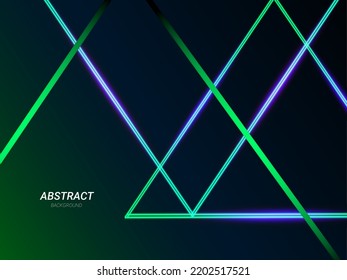 Abstract geometric neon lines illustration banner pattern background vector