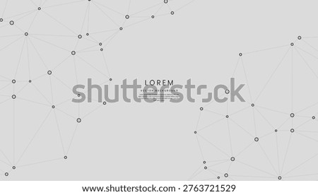 Abstract geometric network background with connected lines and dots on a light gray field