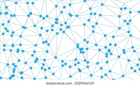 Abstract Geometric Network Background with Interconnected Black Dots and Lines, Minimalistic Polygonal Mesh Structure for Technology and Connectivity Concepts