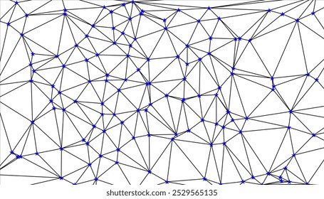 Fundo de rede geométrica abstrata com pontos e linhas pretas interconectados, estrutura de malha poligonal minimalista para conceitos de tecnologia e conectividade