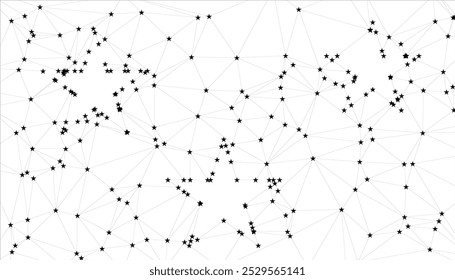 Fundo de rede geométrica abstrata com pontos e linhas pretas interconectados, estrutura de malha poligonal minimalista para conceitos de tecnologia e conectividade