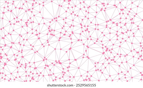 Abstract Geometric Network Background with Interconnected Black Dots and Lines, Minimalistic Polygonal Mesh Structure for Technology and Connectivity Concepts