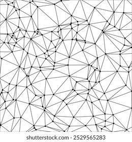 Fundo de rede geométrica abstrata com pontos e linhas pretas interconectados, estrutura de malha poligonal minimalista para conceitos de tecnologia e conectividade