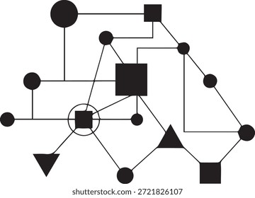 Abstract Geometric Network Connection Diagram