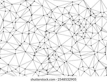 Abstract Geometric Network of Dots and Triangles, Technology-Inspired Polygonal Connections, Modern Digital Visualization with Mesh Patterns, Stock Design Concepts