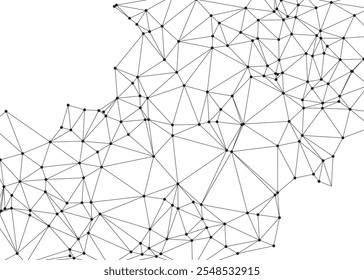 Abstract Geometric Network of Dots and Triangles, Technology-Inspired Polygonal Connections, Modern Digital Visualization with Mesh Patterns, Stock Design Concepts