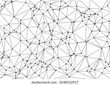 Rede geométrica abstrata de pontos e triângulos, conexões poligonais inspiradas na tecnologia, visualização digital moderna com padrões de malha, conceitos de design de estoque