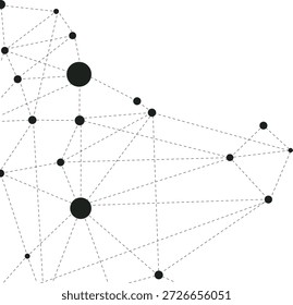 Abstract Geometric Network of Dotted Lines and Nodes Representing Data Structure and Technical Infrastructure