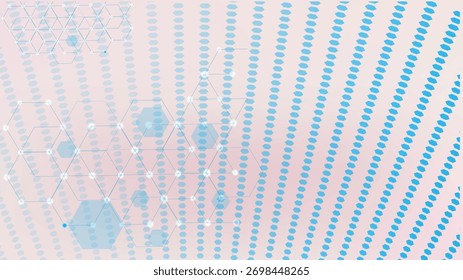Abstrakte geometrische Netzwerk-Hexagone mit leuchtenden Knoten Repeating Pattern Keywords: futuristisch