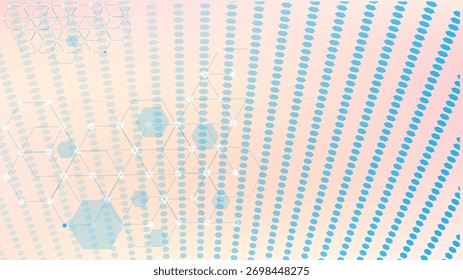 Abstrakte geometrische Netzwerk-Hexagone mit leuchtenden Knoten Repeating Pattern Keywords: futuristisch