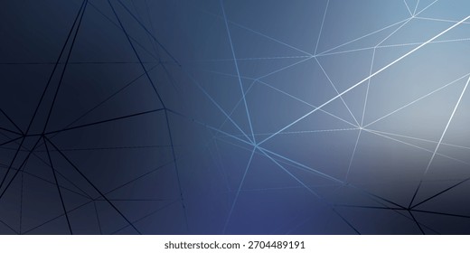 Abstract Geometric Network: Interconnected Lines on Gradient Blu