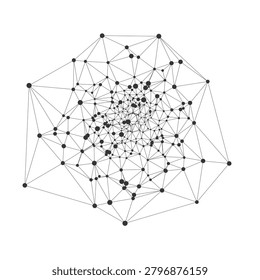 Abstract geometric network mesh with interconnected dots and lines, ideal for technology, science, or data visualization concepts, isolated on white background vector illustration