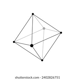 Abstract Geometric Network Structure on White Background