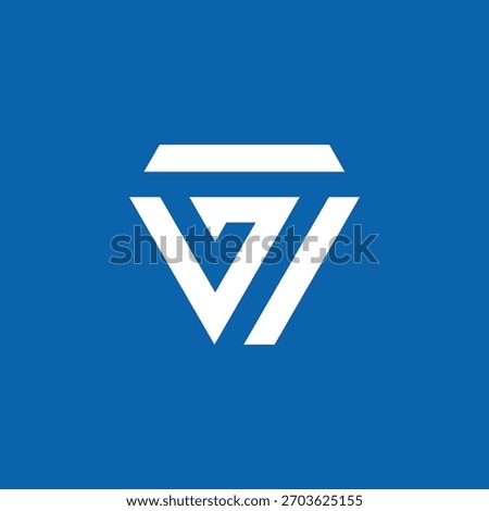Abstract Geometric Number Seven 7 Logo Design Vector Template