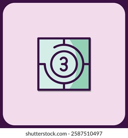 Abstract Geometric Number Three Icon Design