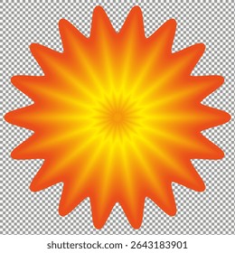Abstract geometric object on transparent background.