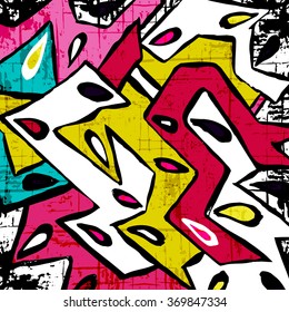 abstract geometric objects graffiti grunge effect