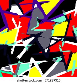 abstract geometric objects graffiti grunge effect