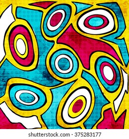 abstract geometric objects graffiti grunge effect