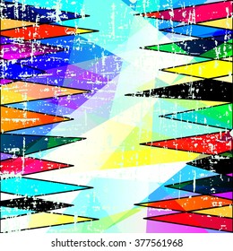 abstract geometric objects graffiti grunge effect