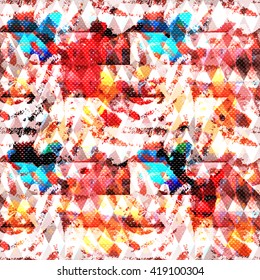 abstract geometric objects graffiti grunge effect