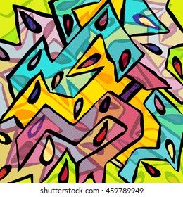 abstract geometric objects graffiti grunge effect