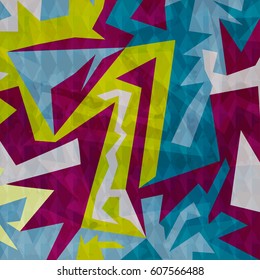 abstract geometric objects graffiti grunge effect