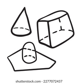 abstract geometric objects in line style.simple geometric shapes.abstract graphic in descriptive geometry style.
