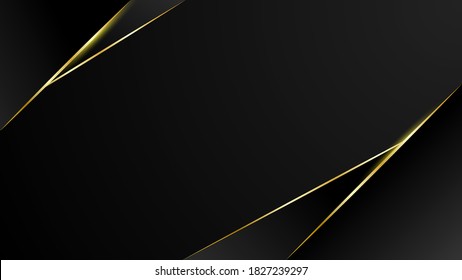 Abstract geometric oblique line triangle luxury gold vector with dark background